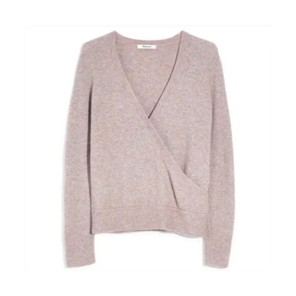 Madewell Tan Wrap-Front Pullover Sweater Size Medium 26910 - Picture 1 of 11